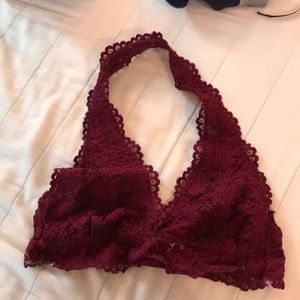 maroon halter bralette